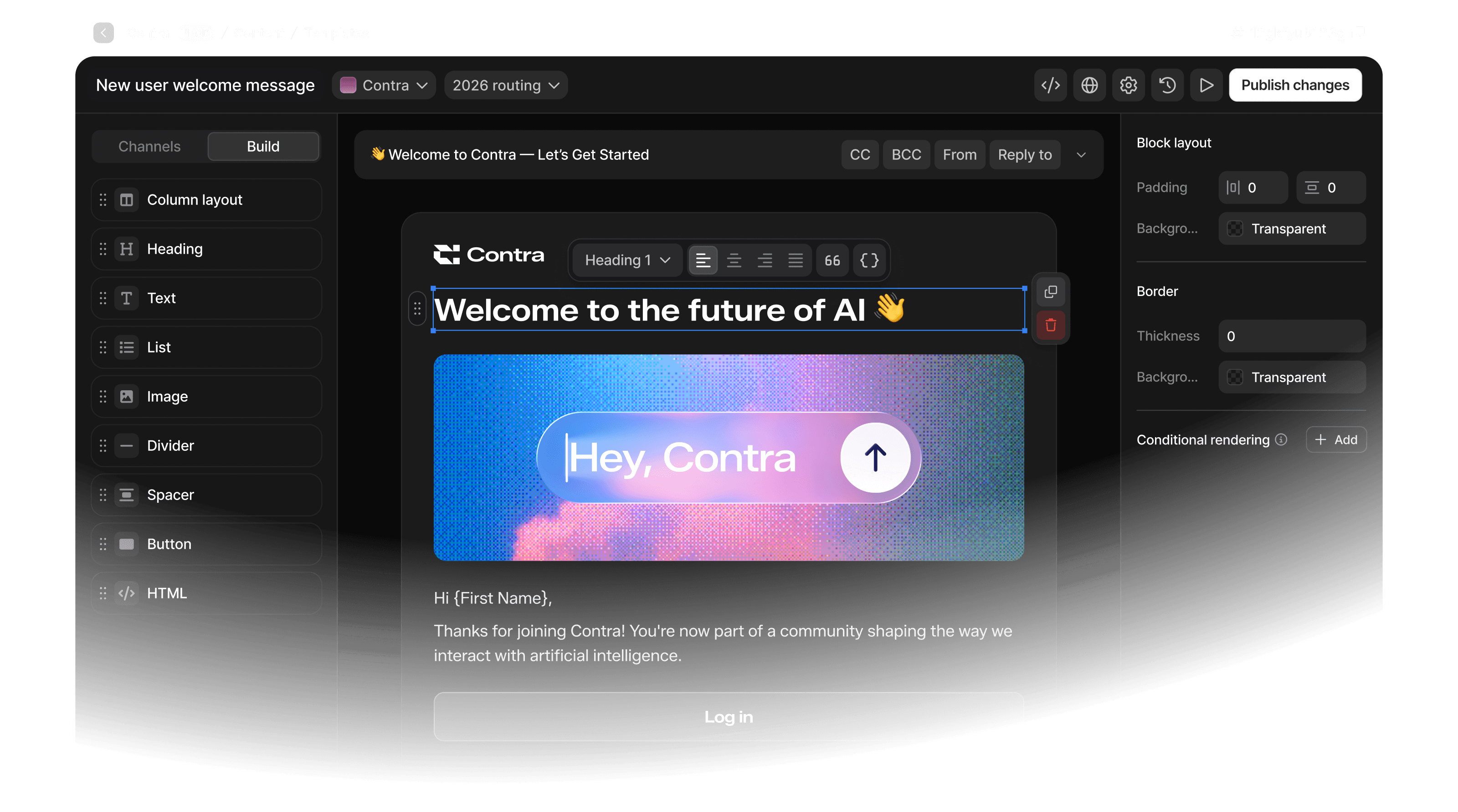 Courier notification designer with message editing and layout controls